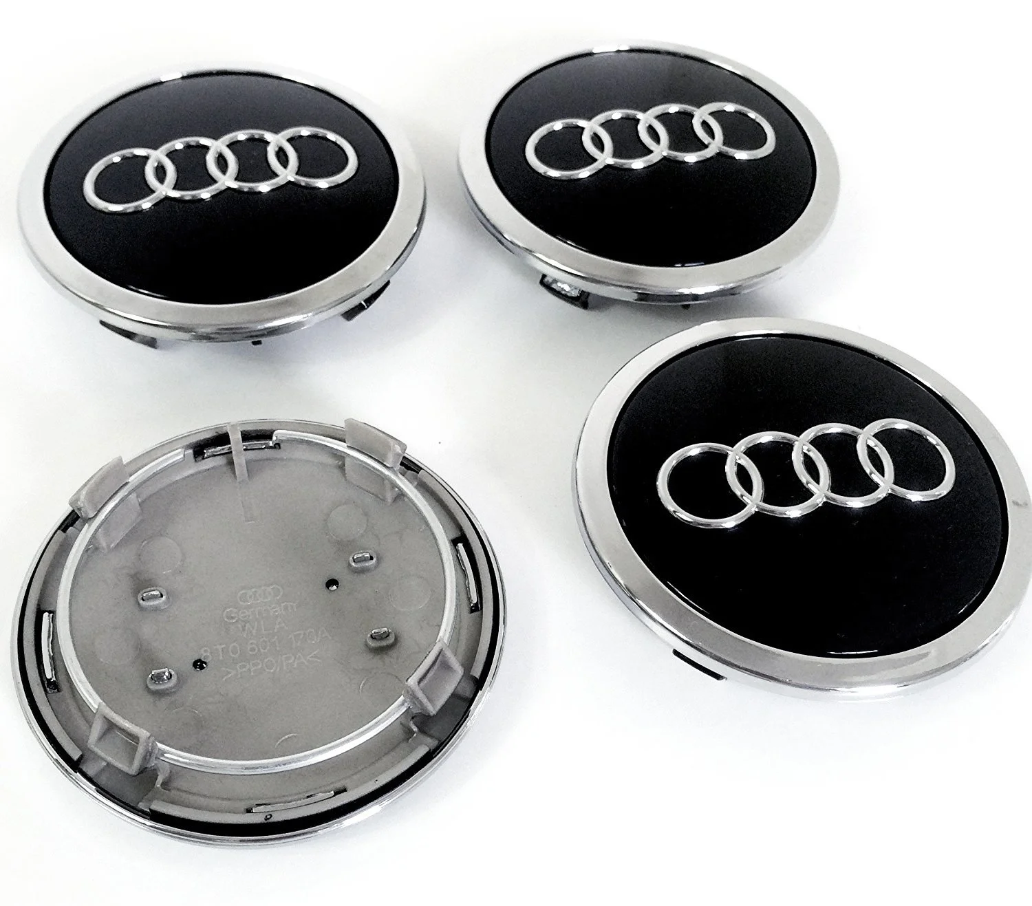 Audi 4 unid x 75mm pegatinas para tapacubos de silicona llantas emblema tapacubos logotipo
